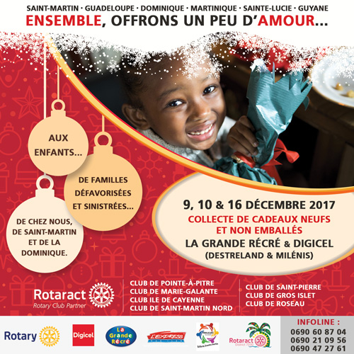 Collecte de cadeaux de Noel 2017 - Club Rotaract de Pointe-à-Pitre