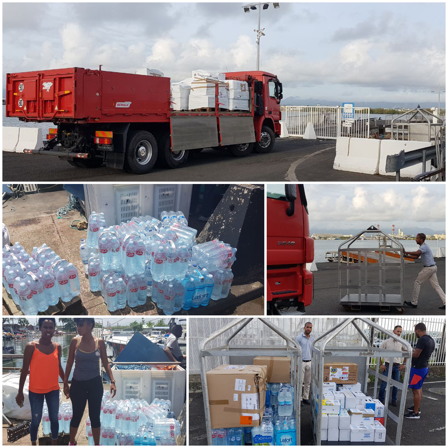 Participation du Club Rotaract de Pointe-à-Pitre au chargement des chariots à destination de la Dominique.